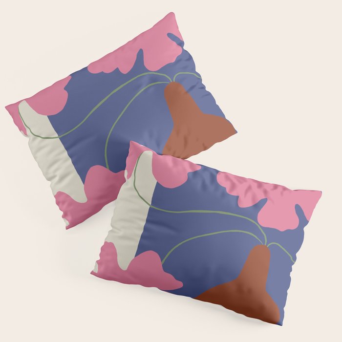 Pink flower pot with Stripe  Pillow Sham Gallery Image 1