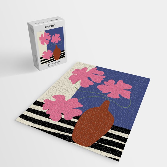 Pink flower pot with Stripe  Jigsaw Puzzle Gallery Image 2