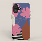 Pink flower pot with Stripe  iPhone Case Gallery Image 1