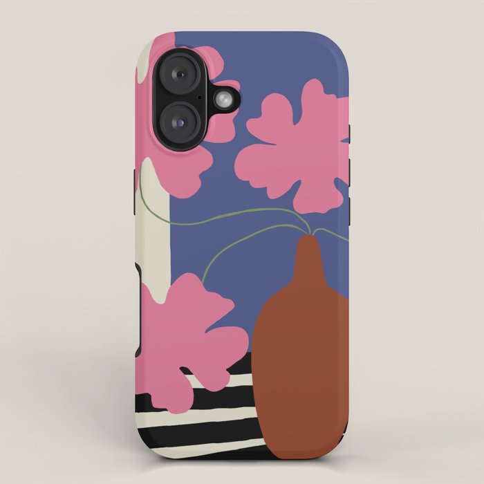 Pink flower pot with Stripe  iPhone Case Gallery Image 1