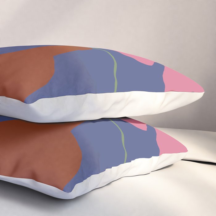 Pink flower pot with Stripe  Pillow Sham Gallery Image 3