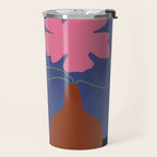Pink flower pot with Stripe  Travel Mug Gallery Image 2