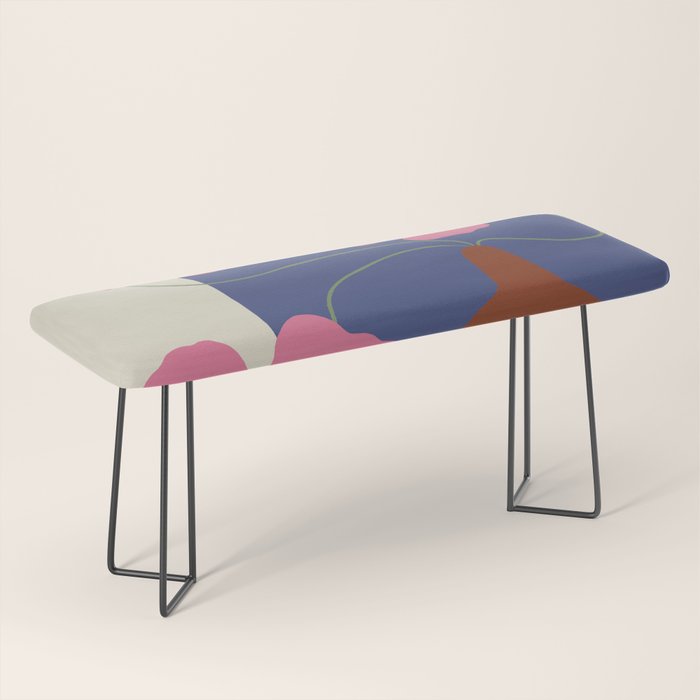 Pink flower pot with Stripe  Bench Gallery Image 1