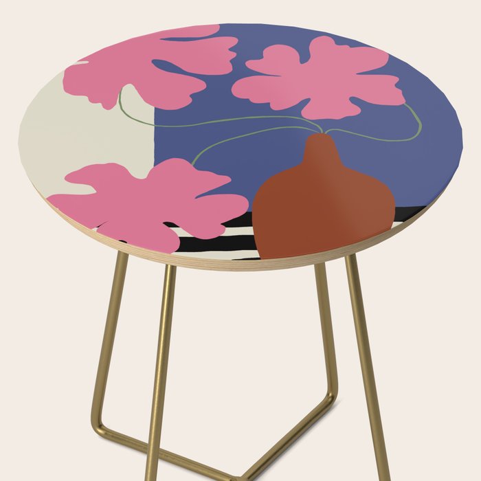 Pink flower pot with Stripe  Side Table Gallery Image 2