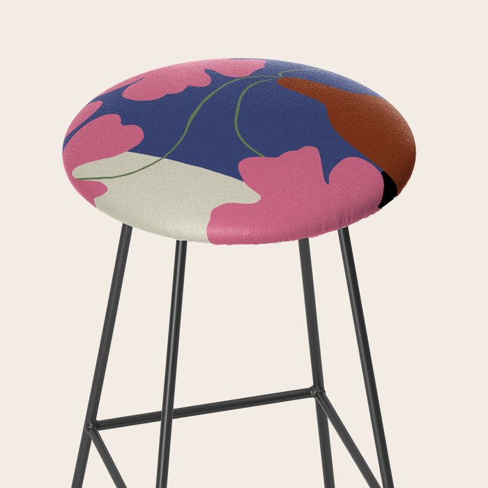 Pink flower pot with Stripe  Stool Gallery Image 2