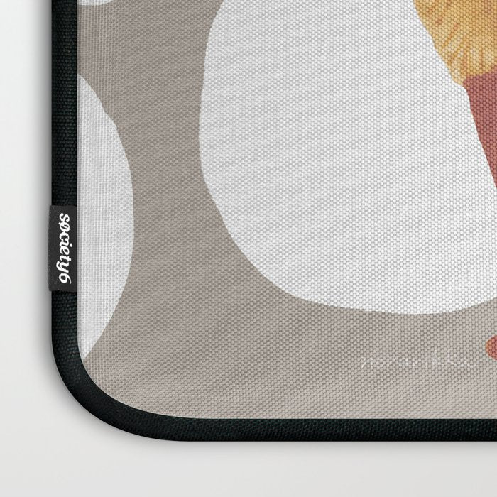 Round and Square Shape and Cat - Dark Brown and Warm Grey Laptop Sleeve Gallery Image 3