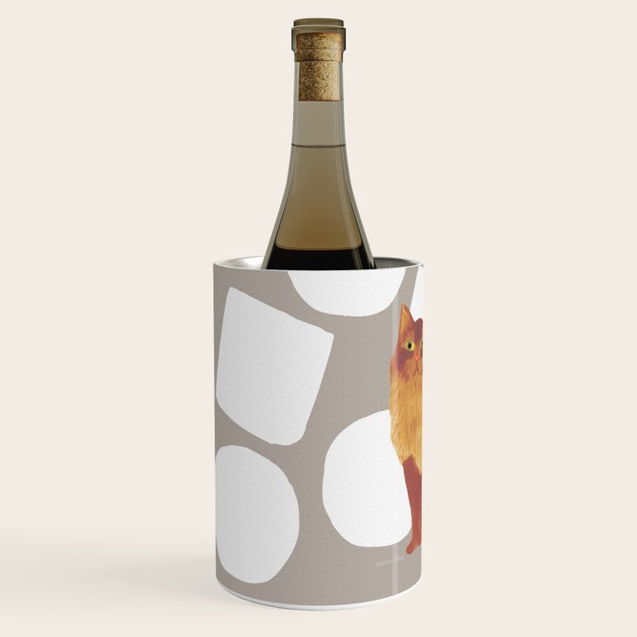 Round and Square Shape and Cat - Dark Brown and Warm Grey Wine Chiller Gallery Image 2