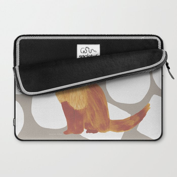Round and Square Shape and Cat - Dark Brown and Warm Grey Laptop Sleeve Gallery Image 2