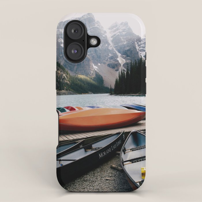 Moraine Lake Canoes iPhone Case Gallery Image 1