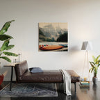 Moraine Lake Canoes Wood Wall Art Gallery Image 2