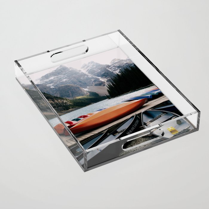 Moraine Lake Canoes Acrylic Tray Gallery Image 1
