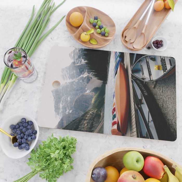Moraine Lake Canoes Cutting Board Gallery Image 2