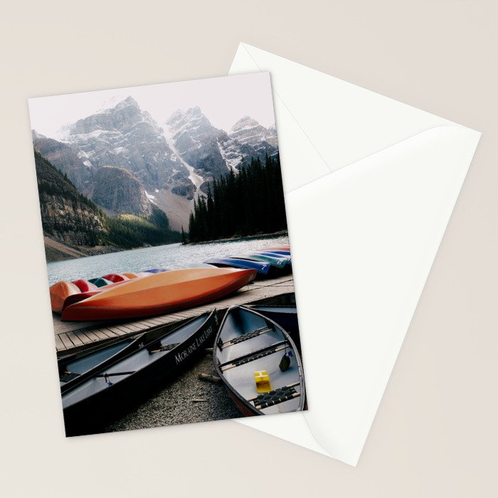 Moraine Lake Canoes Stationery Card Gallery Image 2
