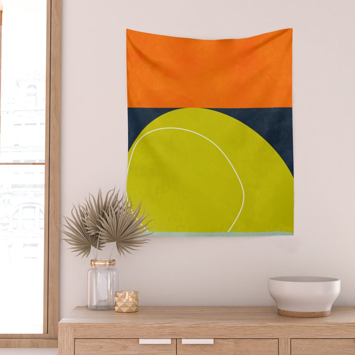 sun & moon abstract geometric shapes Wall Tapestry Gallery Image 2