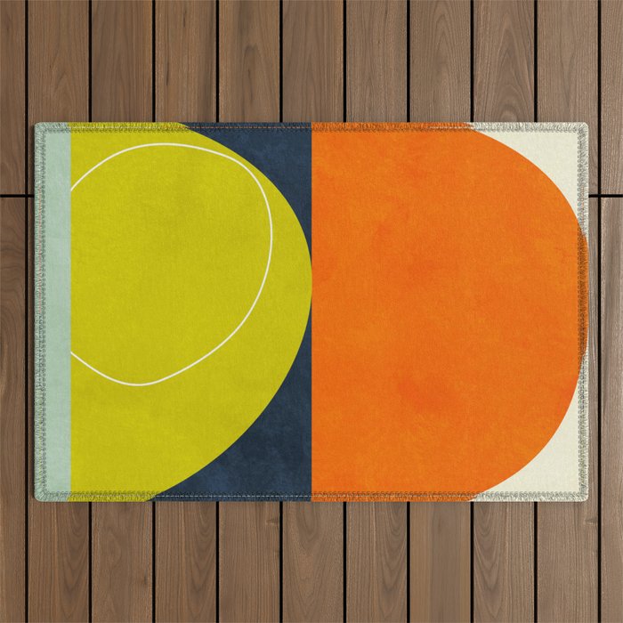 sun & moon abstract geometric shapes Outdoor Rug Gallery Image 1