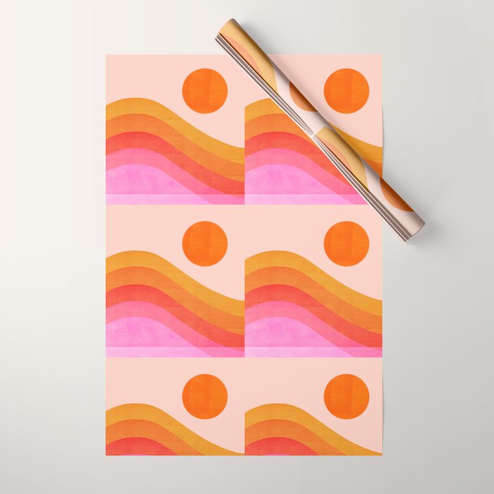Abstraction_SUNSET_OCEAN_COLOR_POP_ART_Minimalism_009D Wrapping Paper Gallery Image 1