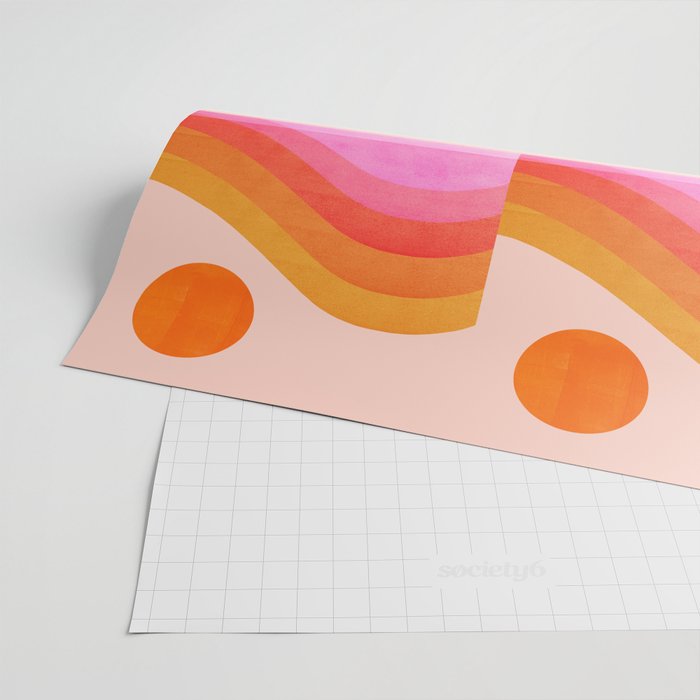 Abstraction_SUNSET_OCEAN_COLOR_POP_ART_Minimalism_009D Wrapping Paper Gallery Image 2