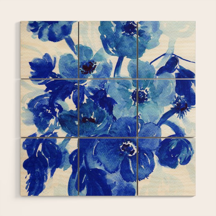 blue stillife Wood Wall Art Gallery Image 1