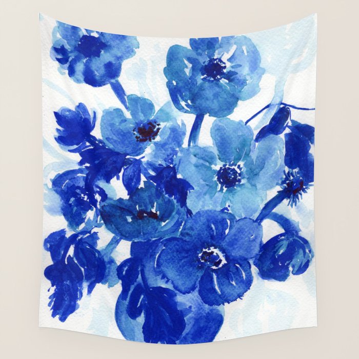 blue stillife Wall Tapestry Gallery Image 4