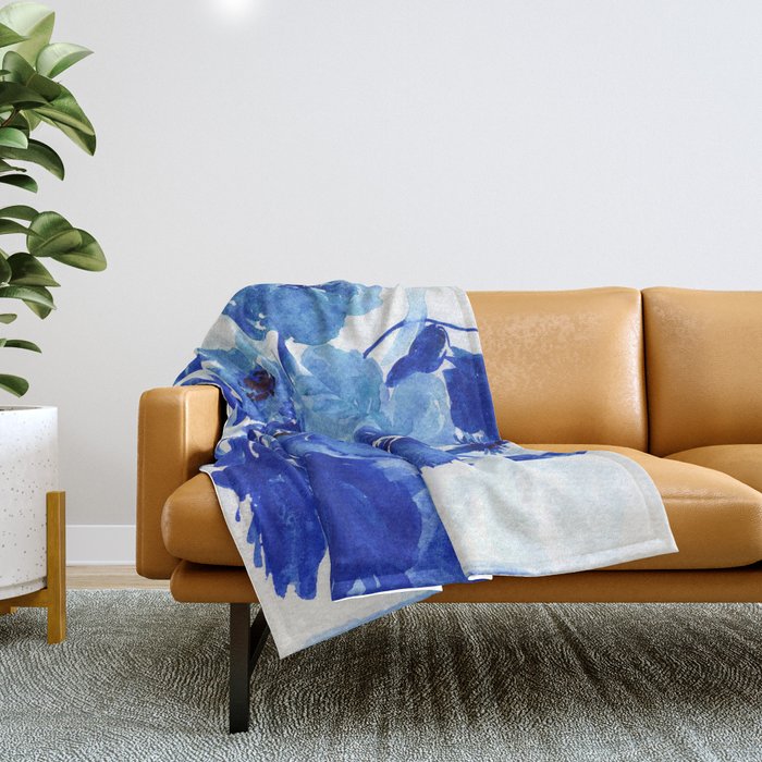 blue stillife Throw Blanket Gallery Image 1