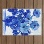 blue stillife Outdoor Rug Gallery Image 1