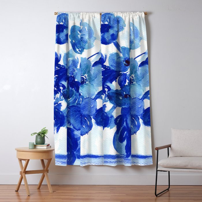blue stillife Window Curtain Gallery Image 1
