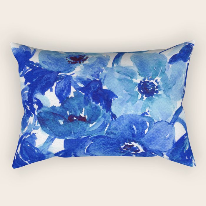 blue stillife Rectangular Pillow Gallery Image 1