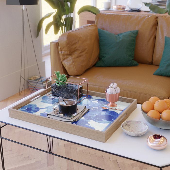 blue stillife Serving Tray Gallery Image 2