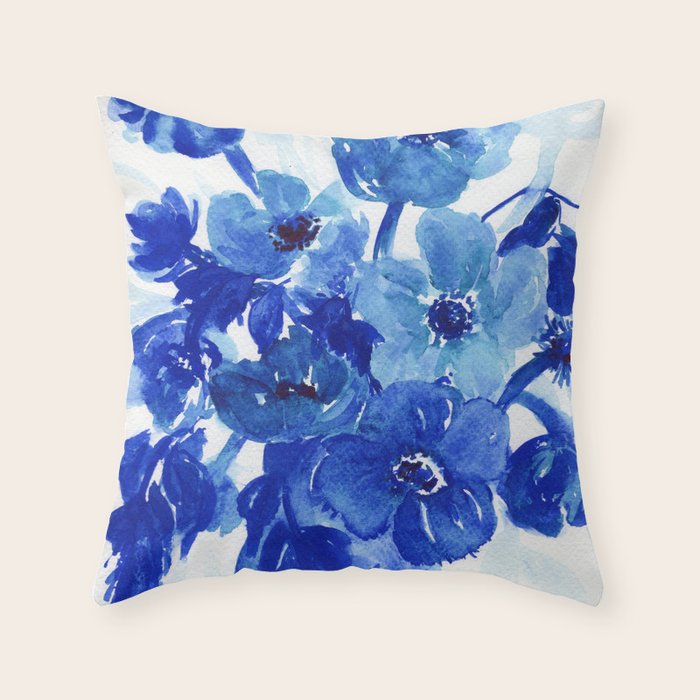 blue stillife Throw Pillow Gallery Image 6