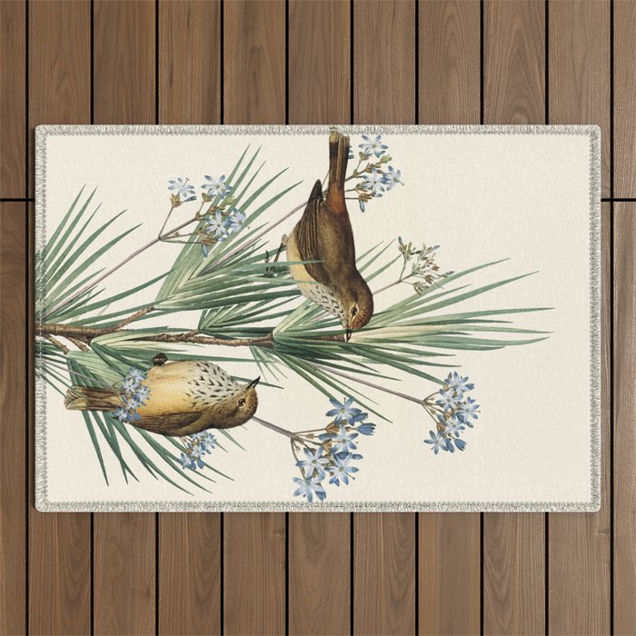 Little Birds and Flowers III Outdoor Rug Gallery Image 1