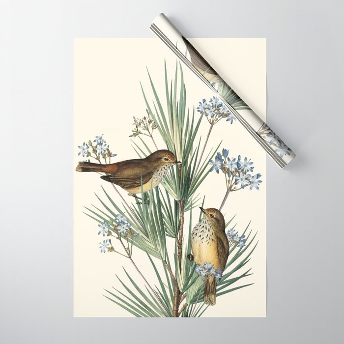 Little Birds and Flowers III Wrapping Paper Gallery Image 1
