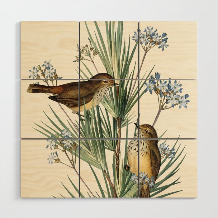 Little Birds and Flowers III Wood Wall Art Gallery Image 1