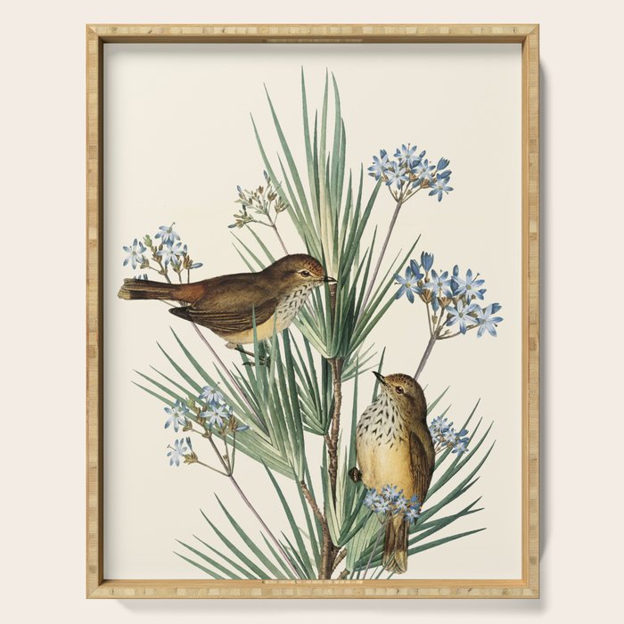 Little Birds and Flowers III Serving Tray Gallery Image 1