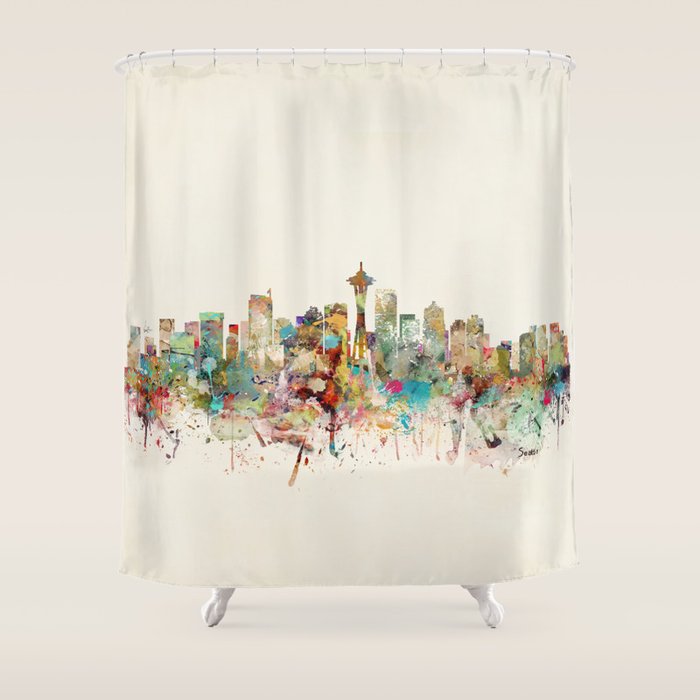 seattle skyline Shower Curtain Gallery Image 1