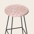 Playful Doodled Blooms Pattern - Pink and Gold Stool Gallery Image 2
