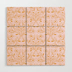 Playful Doodled Blooms Pattern - Pink and Gold Wood Wall Art Gallery Image 1