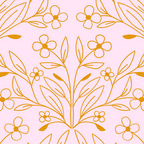 Playful Doodled Blooms Pattern - Pink and Gold Coffee Mug Gallery Image 2