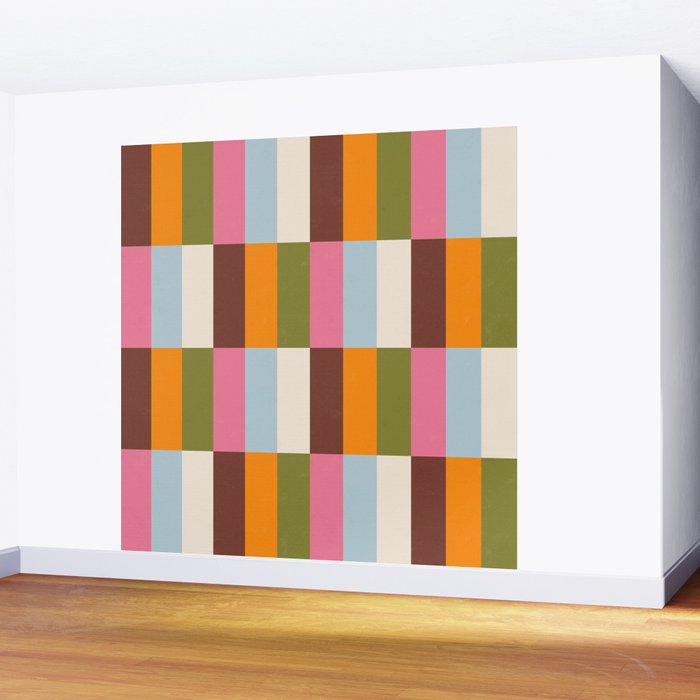 Color Block Stripes Wall Mural Gallery Image 2