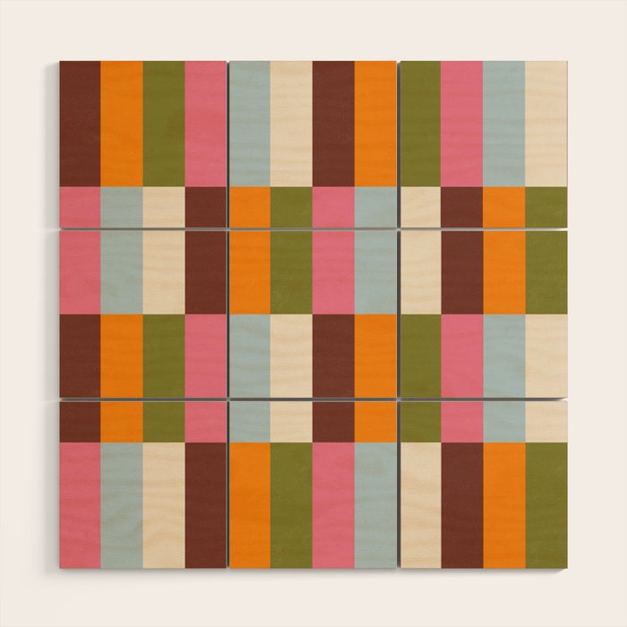 Color Block Stripes Wood Wall Art Gallery Image 1