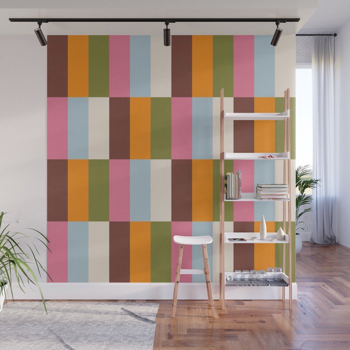 Color Block Stripes Wall Mural Gallery Image 1