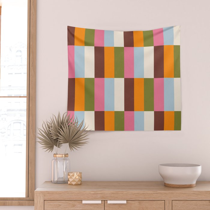 Color Block Stripes Wall Tapestry Gallery Image 2