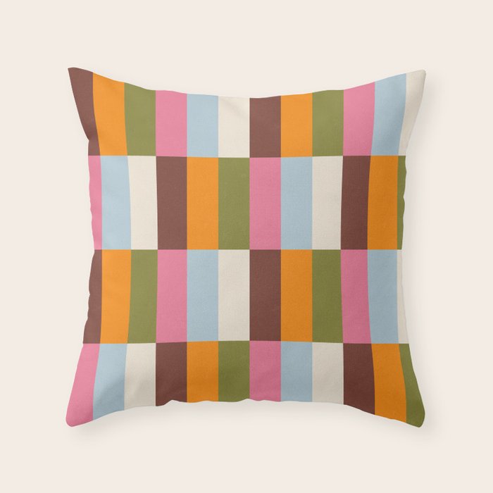 Color Block Stripes Throw Pillow Gallery Image 6