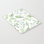 Botanical forest green lavender watercolor floral Notebook Gallery Image 2