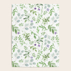 Botanical forest green lavender watercolor floral Poster Gallery Image 4