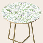 Botanical forest green lavender watercolor floral Side Table Gallery Image 2