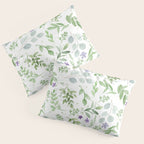 Botanical forest green lavender watercolor floral Pillow Sham Gallery Image 3