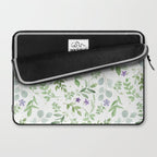 Botanical forest green lavender watercolor floral Laptop Sleeve Gallery Image 2