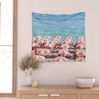 The Red Beach Umbrellas | Amalfi Coast Travel Photography | Europe Summer in Italy in Color Wall Tapestry Gallery Image 2