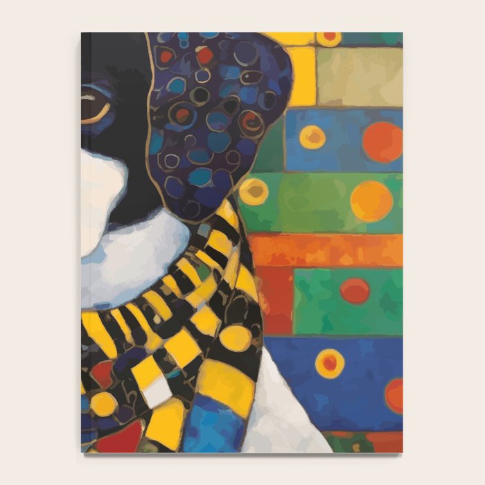 Gustav Klimt Style Puppy Dog with Colorful Scarf Notebook Gallery Image 4