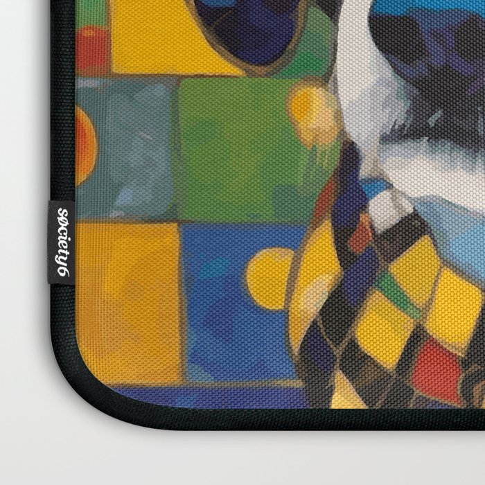 Gustav Klimt Style Puppy Dog with Colorful Scarf Laptop Sleeve Gallery Image 3